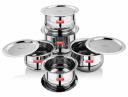 SPRINGWAY - Brand of Happiness | Stainless Steel 5 Pcs Belly Shape Tope Set/Tope/Cookware Set with Lids (1 LTR to 2.7 LTR)...