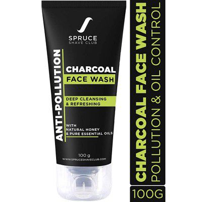 Spruce Shave Club Anti Pollution Face Wash For Men | With Activated Charcoal | No Sulphates Or Parabens 100g
