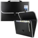 SPS 13 Pocket Expanding File Folder with Buckle Closure,Label Index and Handle for A4/Foolscap/Legal Documents (Black)...