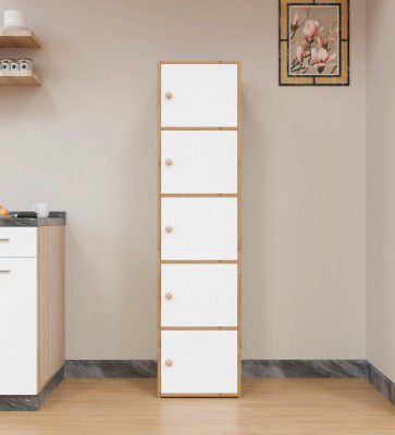 Spyder Craft Five Tier Engineered Wood Storage Cabinet -White, L 38 x B 38 x H 165.5CM 1 Year Warranty (Asian)