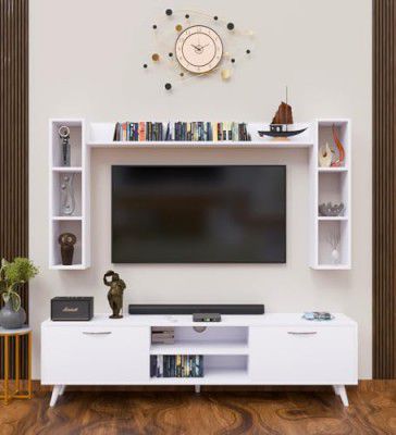 Spyder Craft Matte Finish B14 Tv Unit with Wall Shelf Tv Stand with Bookshelf