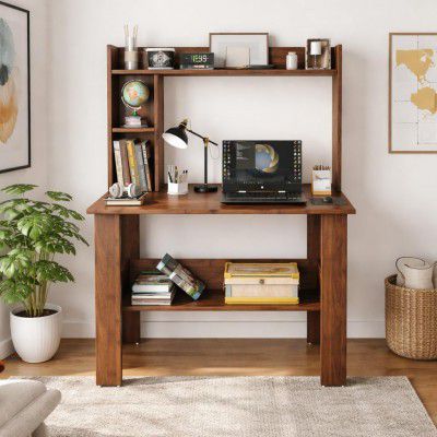 SPYDER CRAFT Modern Daisy Engineered Wood Study Table with Storage Shelf 