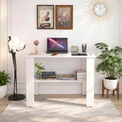 SPYDER CRAFT Modern Specio Engineered Wood Study Table with Storage Shelf | Clean Minimalist Computer Desk 