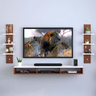SPYDER CRAFT (SP04 Matte Finish Harries Mini Engineered Wood Wall Mount TV Entertainment Unit )