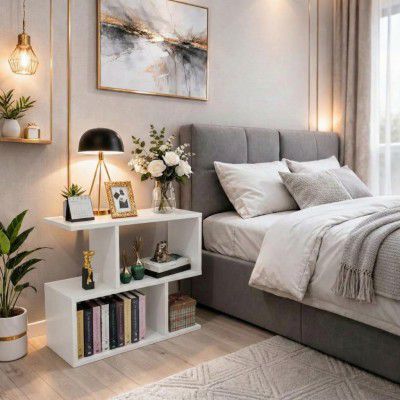 SPYDER CRAFT Zig Zag Engineered Wood Bedside Table for Bedroom