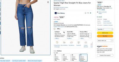 Spykar High Rise Straight Fit Blue Jeans for Women