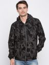 SPYKAR Men Black & Grey Printed Hooded Sporty Jacket...