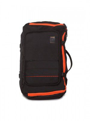 SPYKAR Men Black & Orange Backpack with Compression Straps