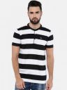 SPYKAR Men Black Striped Henley Neck T-shirt...