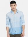 SPYKAR Men Blue & White Slim Fit Striped Casual Shirt...