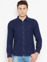 SPYKAR Men Navy Blue Chambray Self Design Regular Fit Casual Shirt...