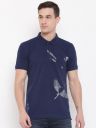 SPYKAR Men Navy Blue Printed Polo Collar T-shirt...