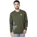 Spykar Men Rifle Green Blended Slim Fit Full Sleeve Round Neck Plain Sweatshirt...