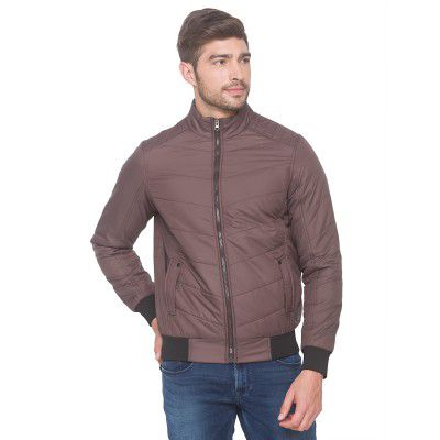 Spykar Men'S Black Polyester/Nylon Solid Full Sleeve Regular Fit Jackets