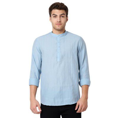 Spykar Men's Cotton Blend Solid Slim Shirt