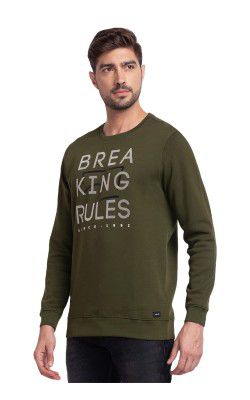 Spykar Men's Cotton Round Neck Sweatshirt (MSS02BBLW222)