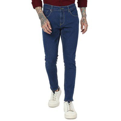 Spykar Men's Kano Slim Fit Mid-Rise Jeans (Ankle Length)