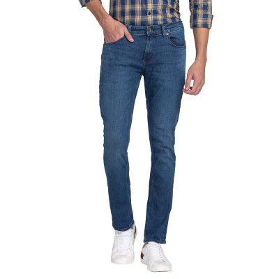 Spykar Men's Slim Fit Low-Rise Jeans