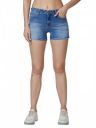 Spykar Mid Rise Blue Shorts for Women...