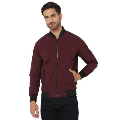Spykar Wine Coloured Men Jackets