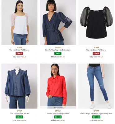 Ajio : Upto 75% Off On Spykar Clothing | For Women