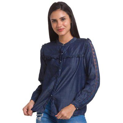 Spykar Women's Regular Fit Shirt (WSH02BB010)