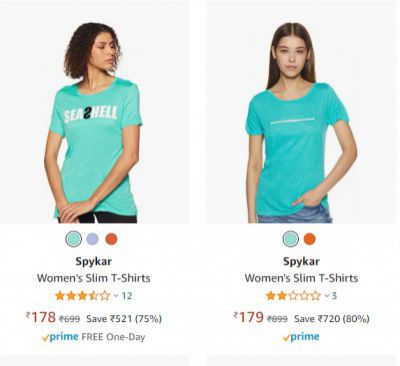 Spykar Women's T-Shirts Upto 80% Off
