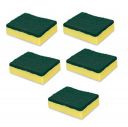 SR Cleaning Scrub and Sponges for Kitchen, Dishes, Bathroom, Car Wash, One Scouring Scrubbing One Absorbent Side, Abrasive Scrubber Sponge Dish Pads(Pack of 5)...