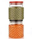 SR Diamond Container Perfect for Grocery Storage - 1100 ml Plastic Tea Coffee & Sugar Container (Pack of 2) ...