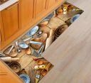 SR Handloom 3D Printed Kitchen Mats Water Absorbent and Anti Slip Rubber Rectangular Floor and Runner/ Kitchen Mat (400CM) (Brown Utensil)...