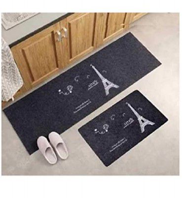SR Handloom 3D Printed Kitchen Mats Water Absorbent and Anti Slip Rubber Rectangular Floor and Runner/ Kitchen Mat (400CM) (Black Tower)