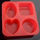 SR Silicone Circle, Square, Oval and Heart Shape Soap Cake Making Mould, Multicolor...