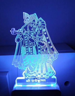 Sri Radha Krishna AC Adapter Night Lamp (Multicolour)