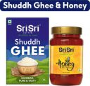 Sri Sri Tattva Essentials Combo (Shuddh Ghee - Danedar, Pure & Tasty - 1L, Honey - 100% Natural & Pure - 500g)...