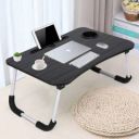 SRIRATNA Wooden Multipurpose Foldable Laptop Table With Tab Holder & Cup Wood Portable Laptop Table  (Finish Color - Black, Pre Assembled)...