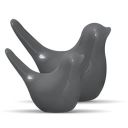 SRJANA Creative Grey Glossy Ceramic Birds Figurines Home Decorations Accessories Party (Pack of 2, Grey)...