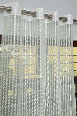 Srk Trendz Polyresin Solid Curtain, 7 Feet, White, Pack of 1