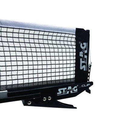 Stag New Clipper On Professional Grade Table Tennis (T.T) Net & Post Set| Quick Easy Setup and Spring Activated Clamp Net| Indoor & Outdoor Compatible Snap-On Ping Pong Table Net Post - (Alloy Steel)