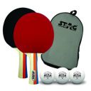STAG Tournament Table Tennis Playset | 2 Racquets & 3 Balls (White), (Model: Tour-Set WH)...