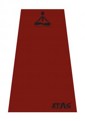 Stag Yoga Mantra Plain Red Mat (4 mm) With Bag