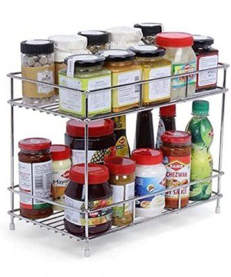 Stainless Steel 2 Tier Countertop Kitchen Rack|Pantry Storage Organizer