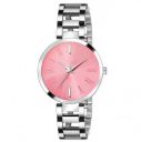 Stainless Steel Analogue Pink Dial Watch For Women & Girl's - 109933Pkn...