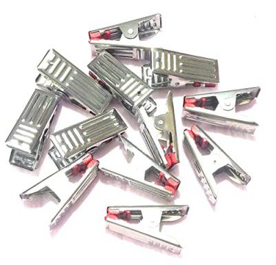 Stainless Steel Hangers | Plastic Adjustable Non Slip Clips |Space Saving Swivel Hook | Cloths Pants Skirt Children Shorts Hanger | Slack Jacket Dress Shirt Clothes Saree Coat (Jumbo Clip-50)