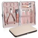 Stainless Steel Manicure & Pedicure Kit – 16-Piece Nail Grooming Set with Clippers, Cuticle Trimmer & Travel Case – Professional Nail Care for Men & Women (18 IN 1 MANICURE KIT-SRJSLNG)...