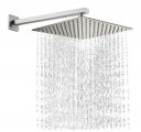 Stainless Steel Straight Ultra Slim High Pressure Rainfall Shower Head for bathroom With Arm Fit (Pack of 1) (4 Inch)...