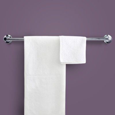 Stainless Steel Towel Rod for Bathroom – Wall Mounted, Rust-Resistant Towel Bar for Bath & Kitchen – Space Saving Modern Towel Holder (24 Inch - Chrome Finish, Pack of 1)