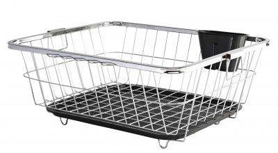 Stainless Steel Utensils Basket Drainer & Dish Drainer Basket (Size- 56x43x23 CM/Chrome Finish).
