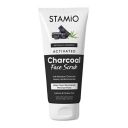 STAMIO Activated Charcoal Face Scrub 100 gm for Men & Women | All Skin Types | Bamboo | Blackheads | Whiteheads | Dark Spots...