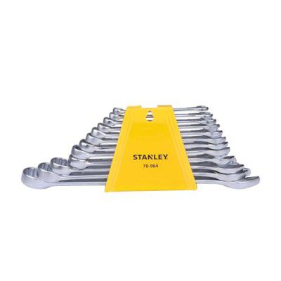 STANLEY 70-964E 12-piece Chrome Vanadium Steel Combination Spanner Set, GREY