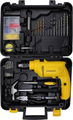 STANLEY SDH550KP-IN 550W DIY 10mm Single Speed Hammer Drill and Power & Hand Tool Kit (120 Tools)